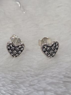 Pandora Heart of Winter Stud Earrings Sterling Silver- NWT